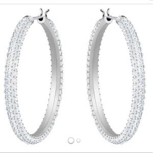 Swarovski Stone Hoop Pierced Earrings